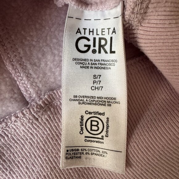 Athleta Girl X Simone Biles “Courage is Your Superpower” Pink Hoodie Size S / 7 - Picture 5 of 8